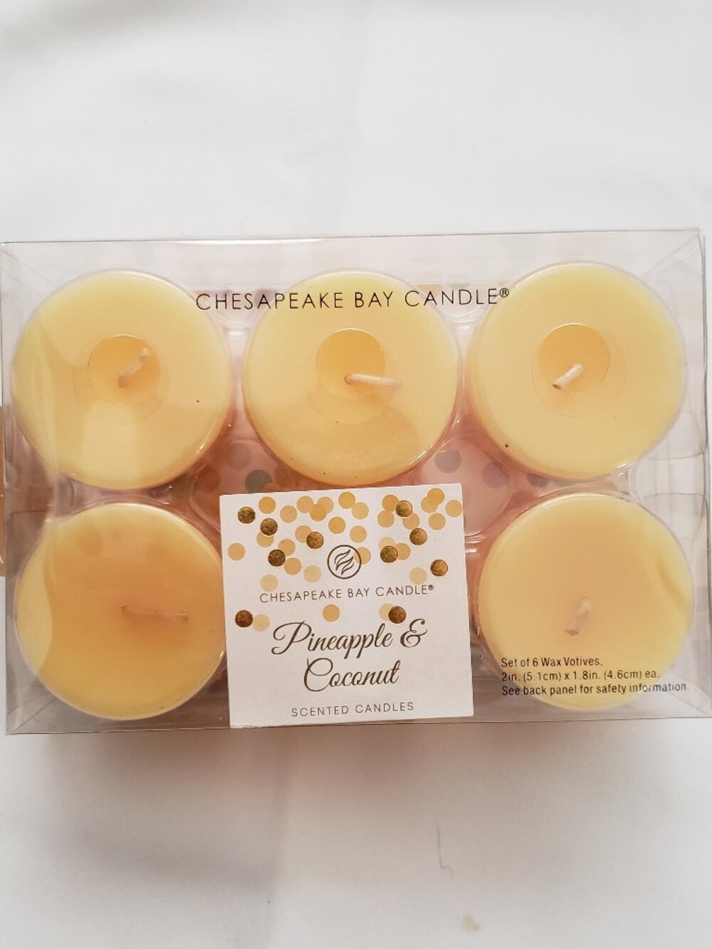 NEW Chesapeake Bay votive pineapple & coconut scented candle 6 count home
